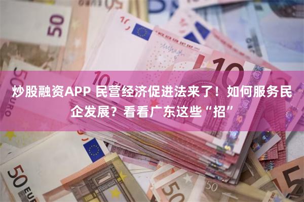炒股融资APP 民营经济促进法来了！如何服务民企发展？看看广东这些“招”