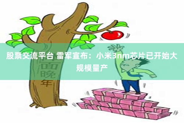 股票交流平台 雷军宣布：小米3nm芯片已开始大规模量产
