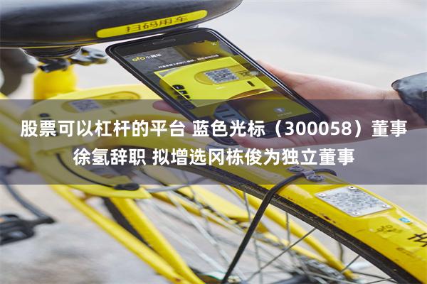 股票可以杠杆的平台 蓝色光标（300058）董事徐氢辞职 拟增选冈栋俊为独立董事