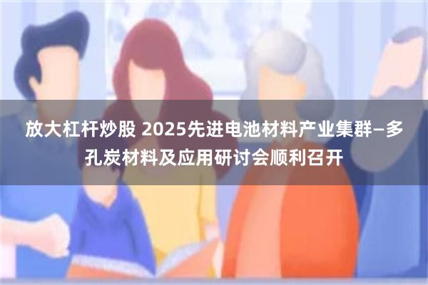 放大杠杆炒股 2025先进电池材料产业集群—多孔炭材料及应用研讨会顺利召开
