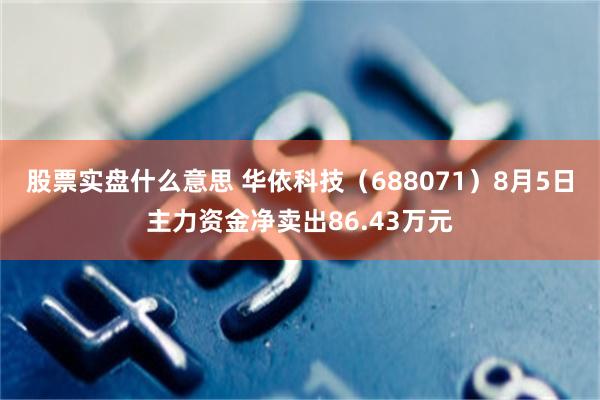股票实盘什么意思 华依科技（688071）8月5日主力资金净卖出86.43万元