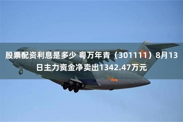 股票配资利息是多少 粤万年青（301111）8月13日主力资金净卖出1342.47万元