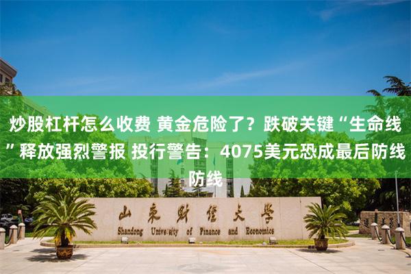 炒股杠杆怎么收费 黄金危险了?跌破关键“生命线”释放强烈警报 投行警告:4075美元恐成最后防线