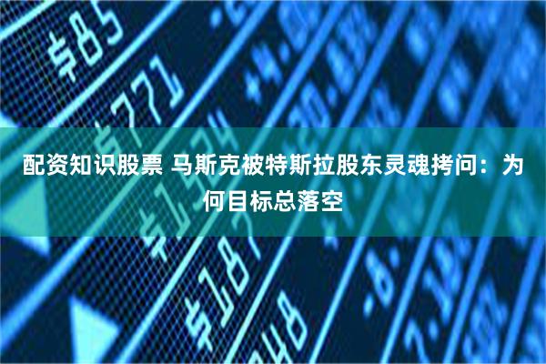 配资知识股票 马斯克被特斯拉股东灵魂拷问：为何目标总落空
