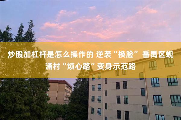 炒股加杠杆是怎么操作的 逆袭“换脸” 番禺区蚬涌村“烦心路”变身示范路