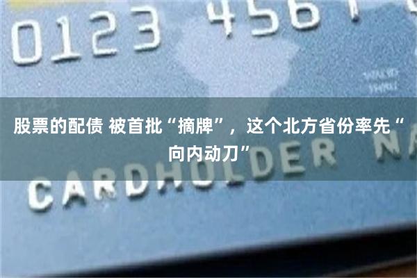 股票的配债 被首批“摘牌”，这个北方省份率先“向内动刀”